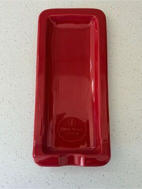 Emile Henry Spoon Rest Rouge (Red) Made in France Clay 4" x 9" Dishwasher Safe